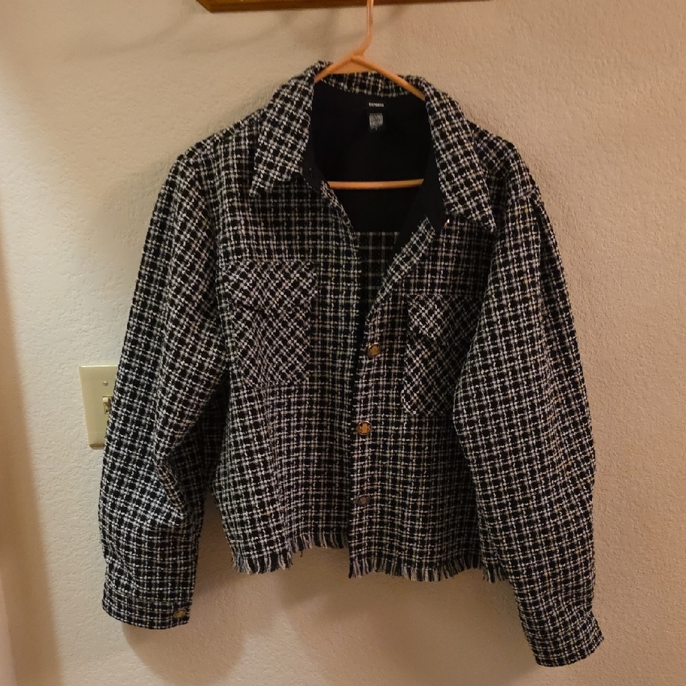 Express Monochrome Plaid Jacket